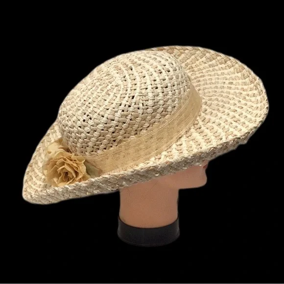 Summer Two-Tone Straw Sun Hat - Beige and Tan Two Tone Straw Hat - Etsy main image 4